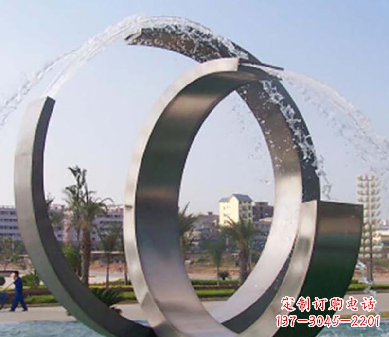 贵州不锈钢情侣戒指雕塑象征爱情的永恒之物