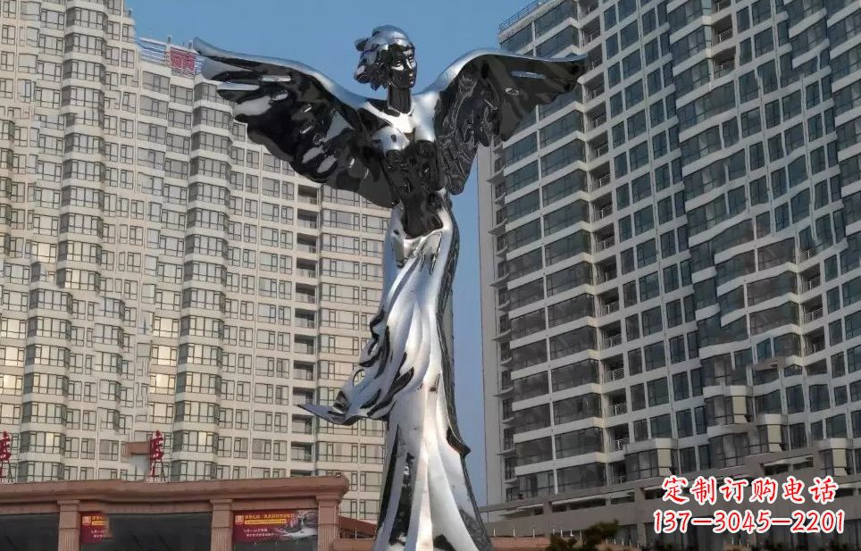 贵州不锈钢天使雕塑传递着美丽与希望