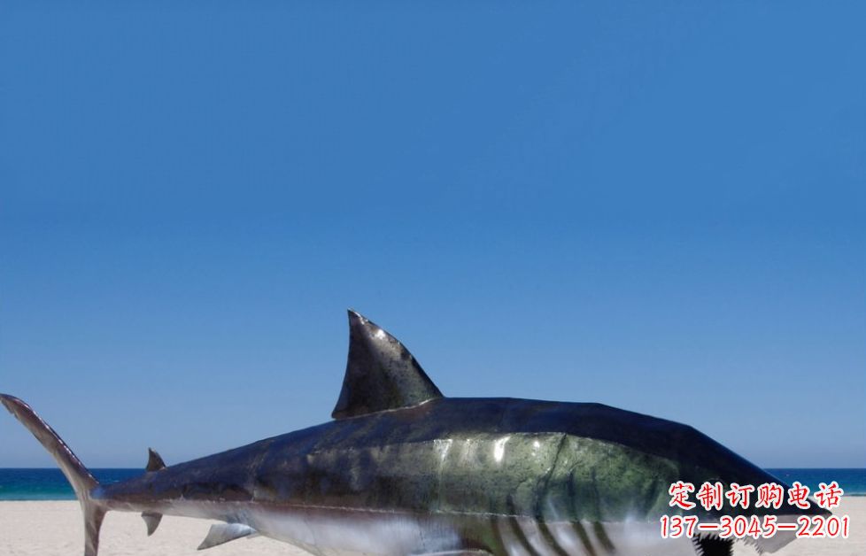 贵州海洋生物之美——不锈钢鲨鱼雕塑