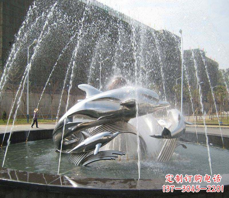 贵州不锈钢商场大型景观鱼喷泉展现雕塑之美