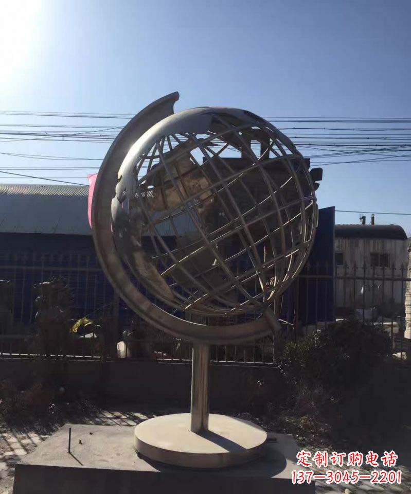 贵州不锈钢地球仪雕塑精美装饰室内空间
