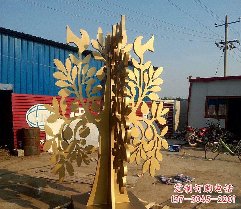 贵州不锈钢树叶园林景观雕塑——美妙绝伦的艺术之作