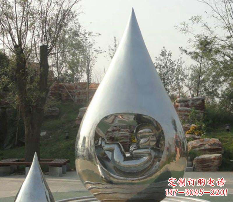 贵州不锈钢水滴雕塑精致简约的艺术之美
