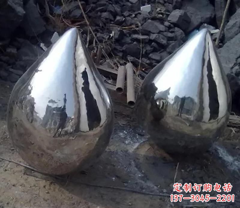 贵州不锈钢水滴雕塑美丽绽放