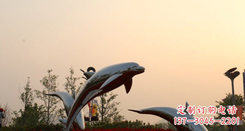 贵州不锈钢海豚雕塑跳跃的美丽