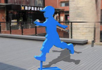 贵州儿童雕塑不锈钢跑步儿童雕塑