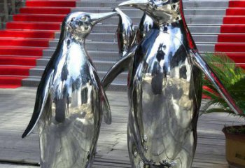 贵州不锈钢企鹅雕塑传递着浓浓爱意