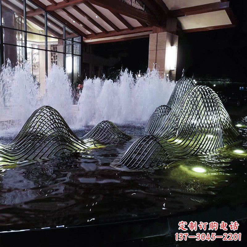 贵州不锈钢铁艺水景假山精美雕塑艺术