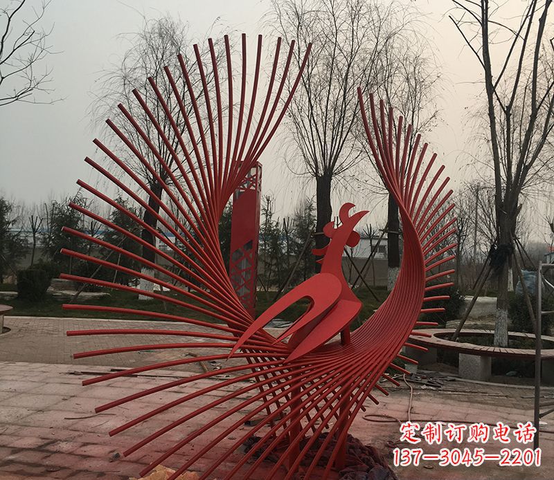 贵州不锈钢网状凤凰雕塑精美的艺术之作