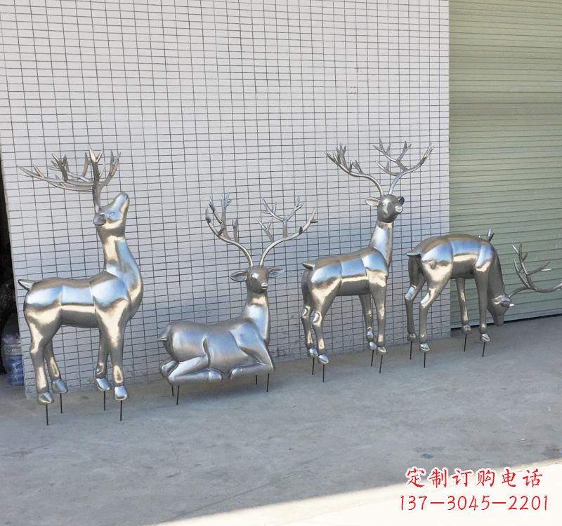 贵州不锈钢梅花鹿雕塑传承美丽的自然