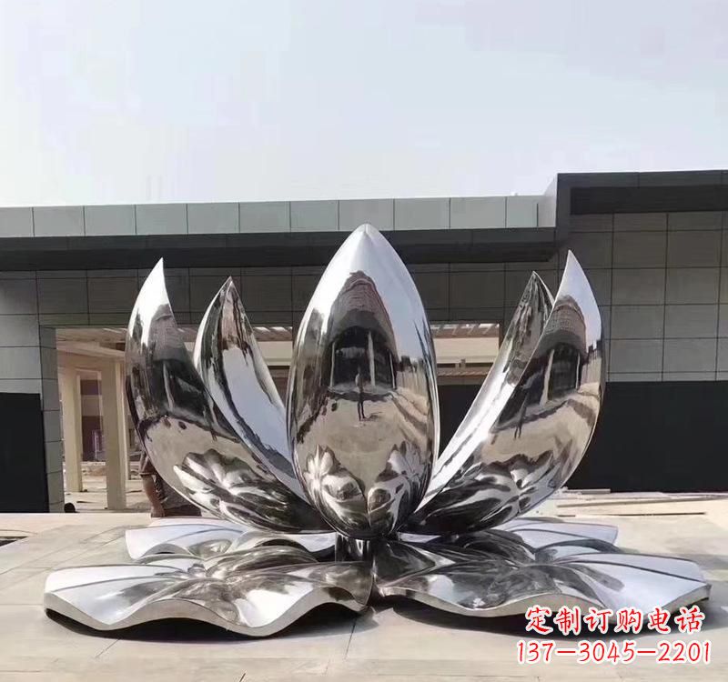 贵州不锈钢现代镜面荷花雕塑精美绝伦