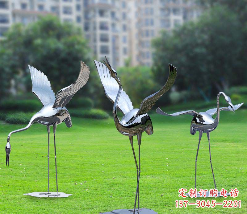 贵州不锈钢仙鹤雕塑展现传统文化风采