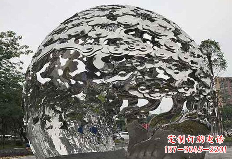 贵州不锈钢祥云镂空球拱门雕塑