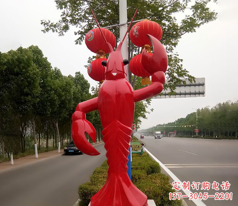 贵州不锈钢小龙虾雕塑精美之灵
