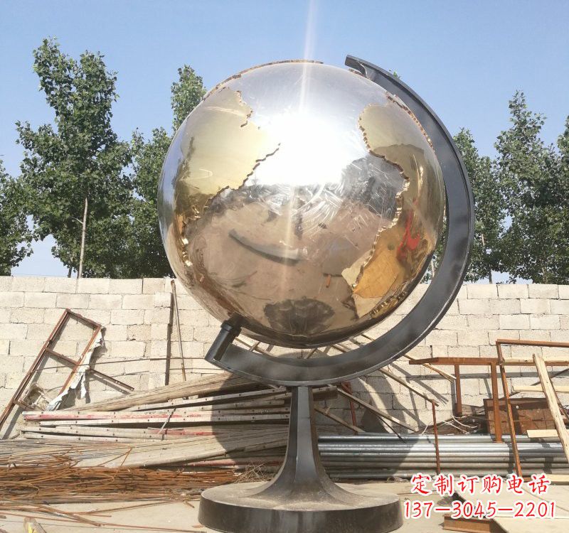 贵州不锈钢校园地球仪雕塑校园精神体现