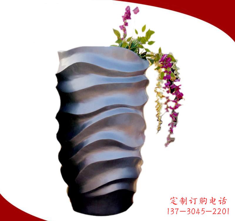 贵州不锈钢校园景观花盆雕塑美化校园环境