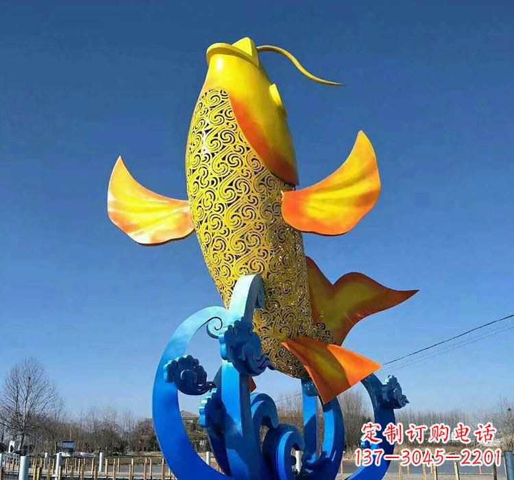 贵州不锈钢艺术鲤鱼雕塑艺术之美与生活之灵