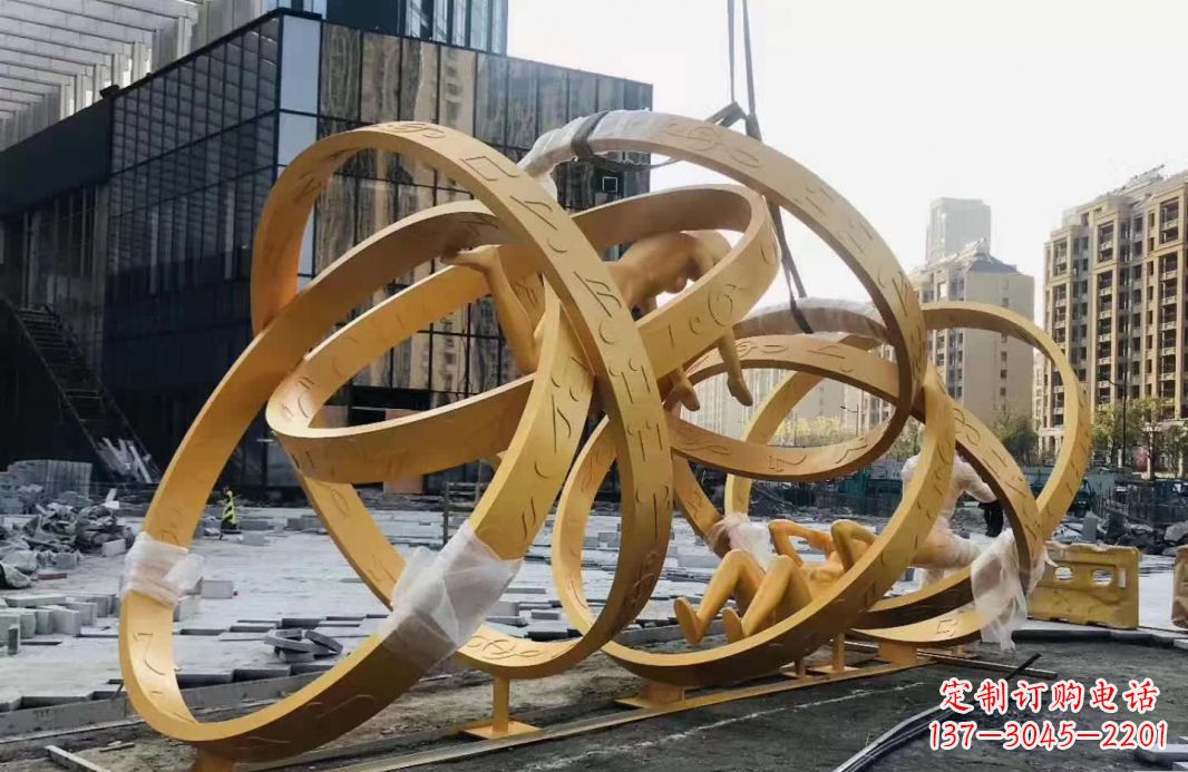 贵州不锈钢音符运动人物雕塑艺术融合音乐