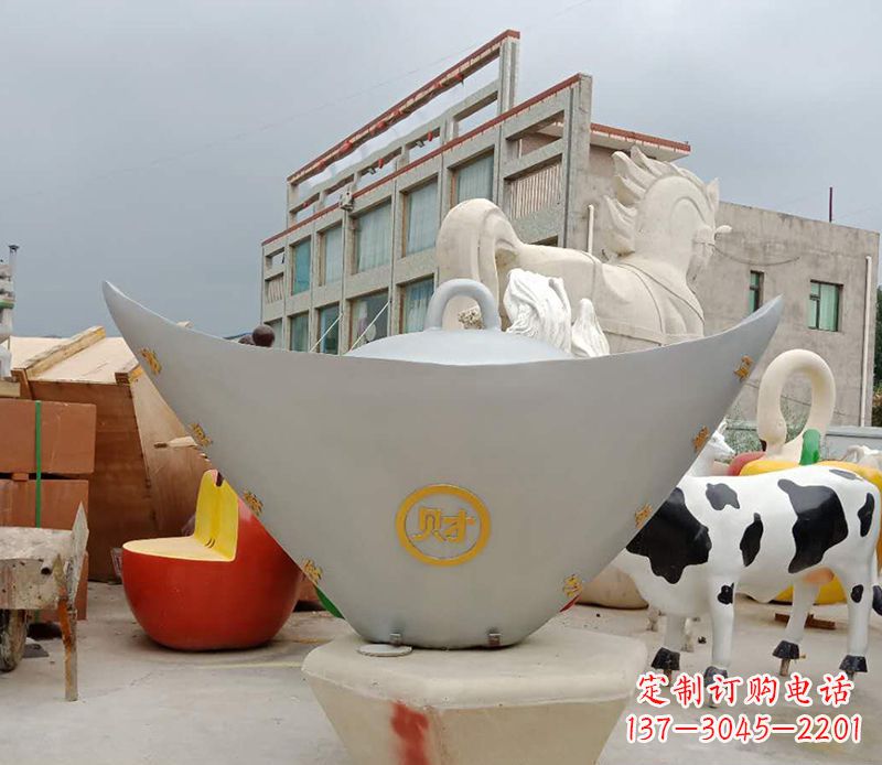 贵州不锈钢元宝雕塑精美而珍贵