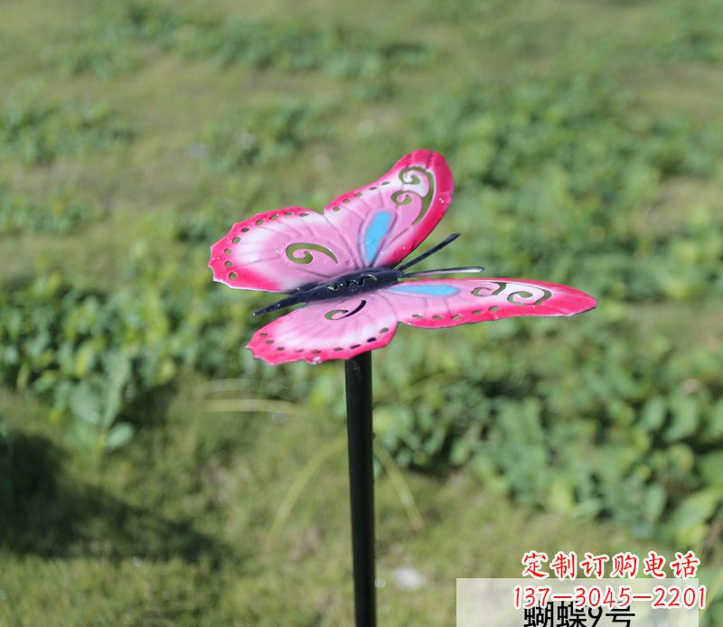 贵州不锈钢园林彩色蝴蝶插件精美的蝴蝶雕塑