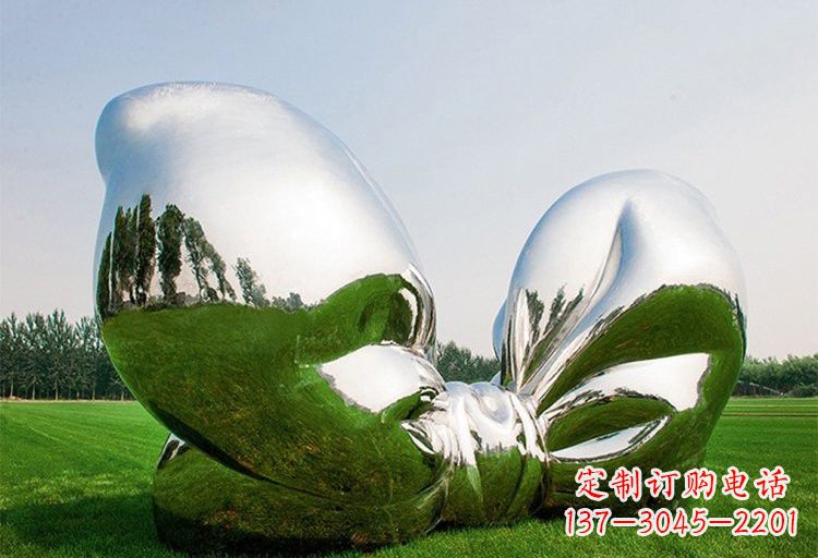贵州艺术之美——不锈钢园林大型蝴蝶结雕塑