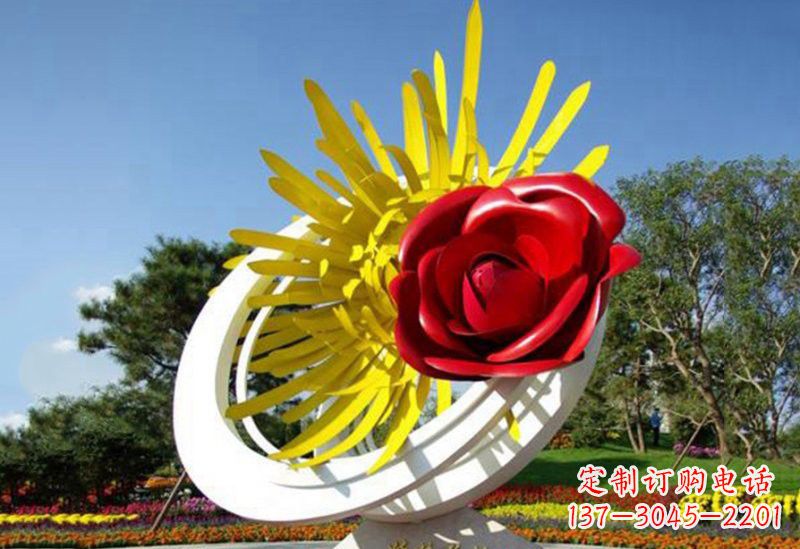 贵州不锈钢玫瑰花雕塑——给城市景观带来美丽