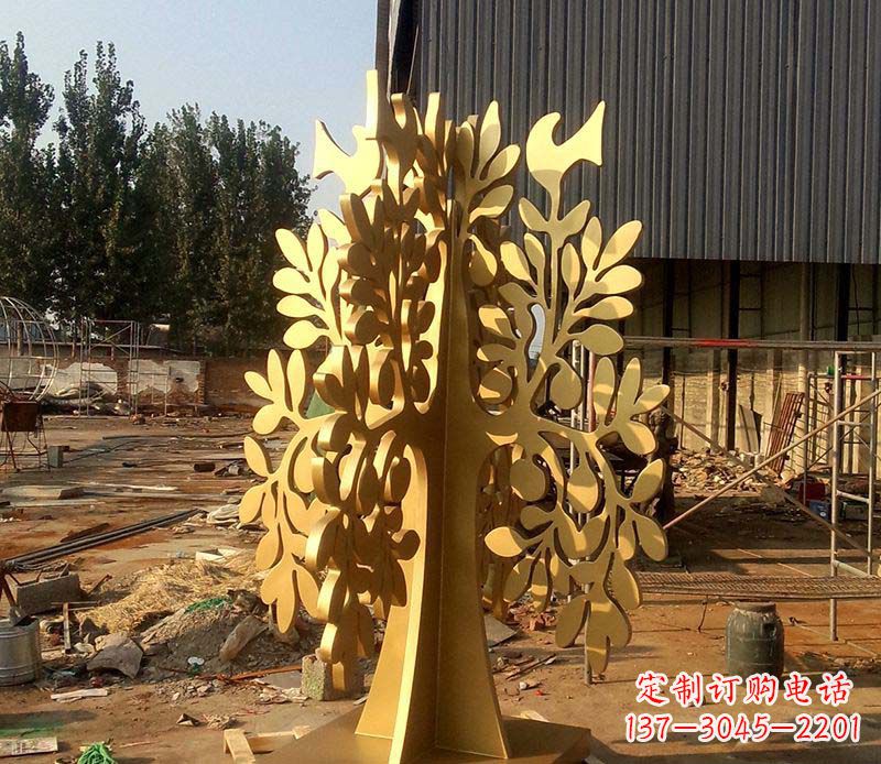贵州不锈钢树叶雕塑艺术的精美表现
