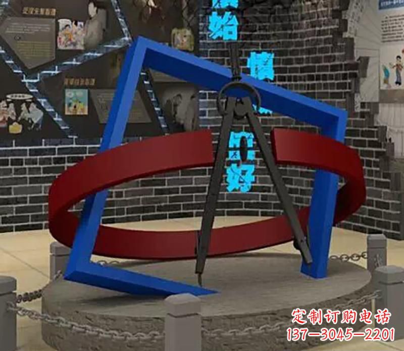 贵州不锈钢圆规雕塑实现景观美化的艺术之作