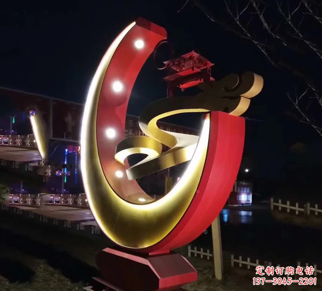 贵州不锈钢月亮抽象雕塑——璀璨星空下的绝美艺术