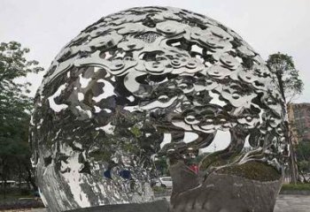 贵州不锈钢祥云镂空球拱门雕塑