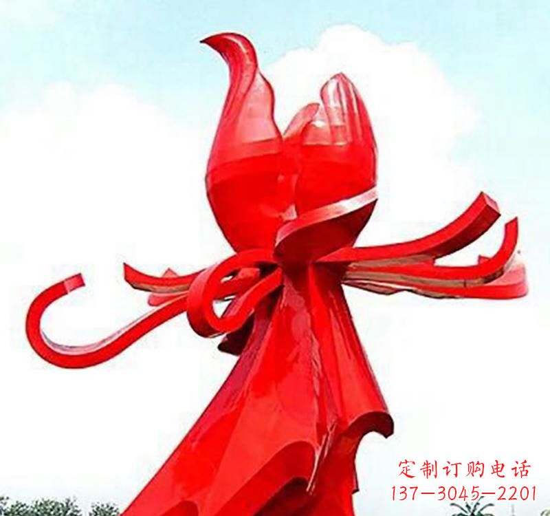 贵州不锈钢玫瑰雕塑,传递爱与和平