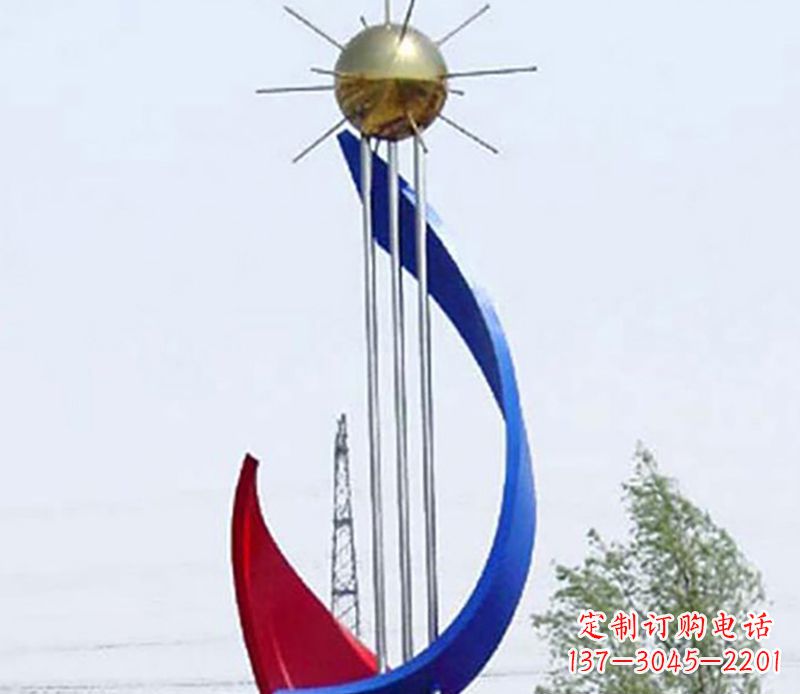 贵州流动的美——不锈钢飘带雕塑