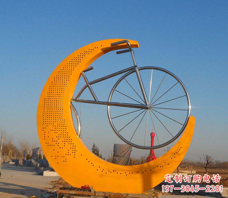 贵州不锈钢自行车雕塑一次性看到的艺术经典