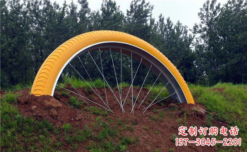 贵州不锈钢自行车雕塑——景观美化的象征