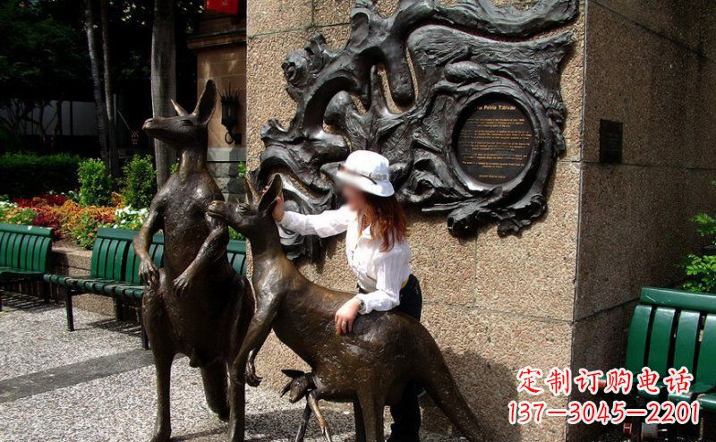 贵州袋鼠雕塑——装点步行街的美丽风景