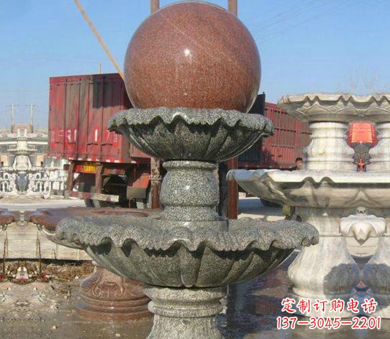 贵州财源滚滚石雕风水球喷泉雕塑 (5)
