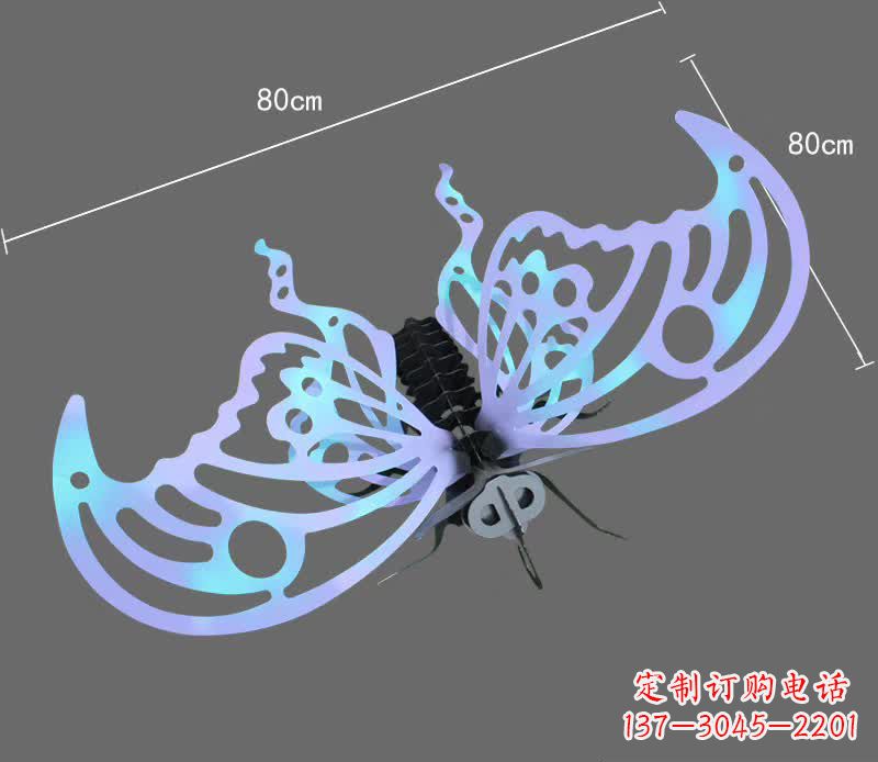 贵州彩绘不锈钢蝴蝶雕塑宛如梦幻般的艺术之作