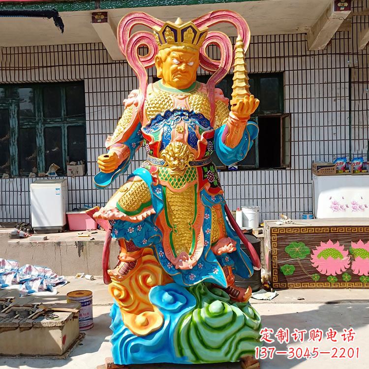 贵州玻璃钢托塔天王雕塑