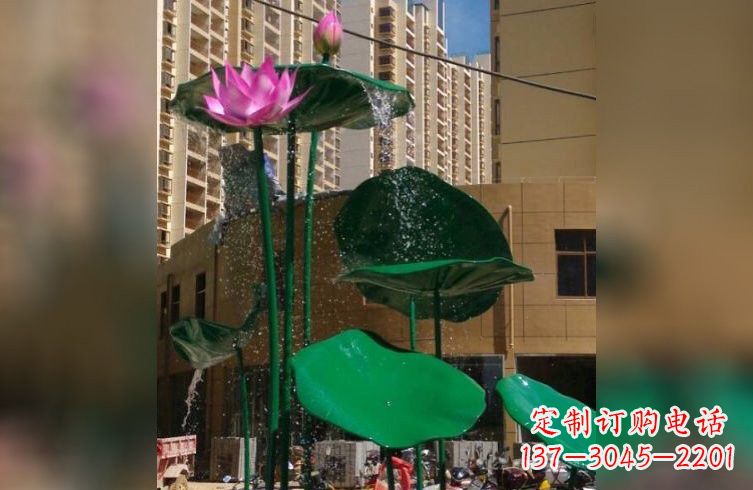 贵州彩色不锈钢荷花雕塑美丽而富有寓意