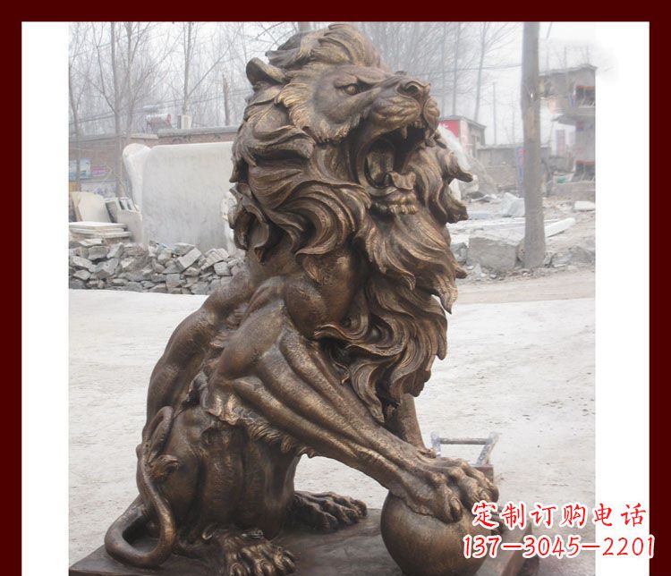 贵州传统工艺——踩球欧式狮子铜雕