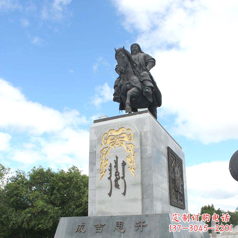 贵州成吉思汗象征英雄的铜雕塑