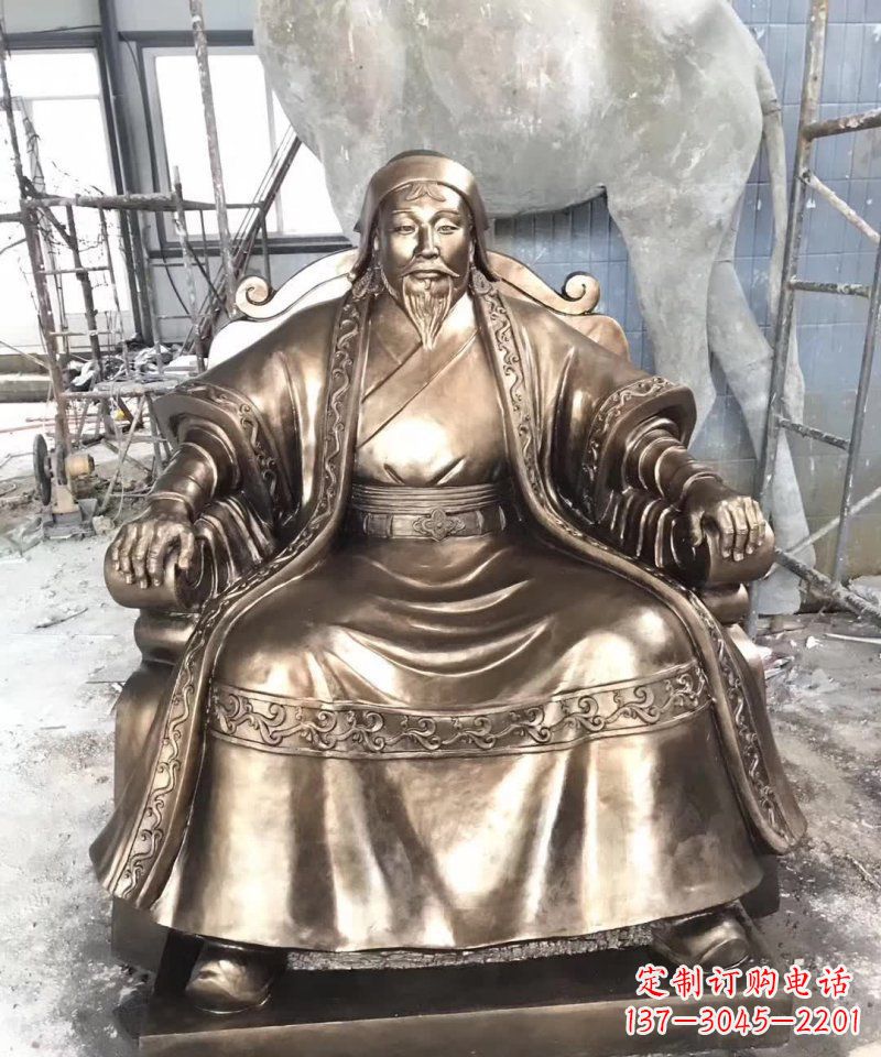 贵州成吉思汗铜雕——象征着蒙古强大力量