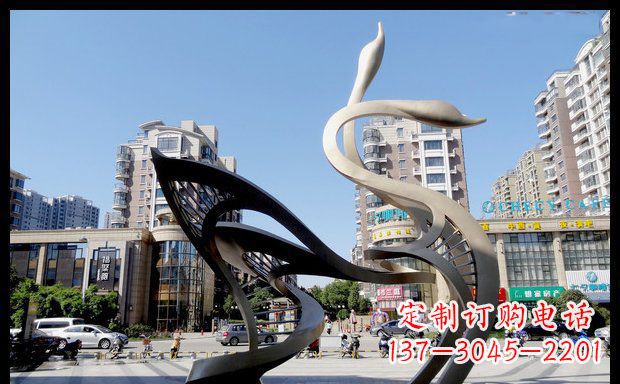 贵州城市凝聚的美丽不锈钢天鹅雕塑