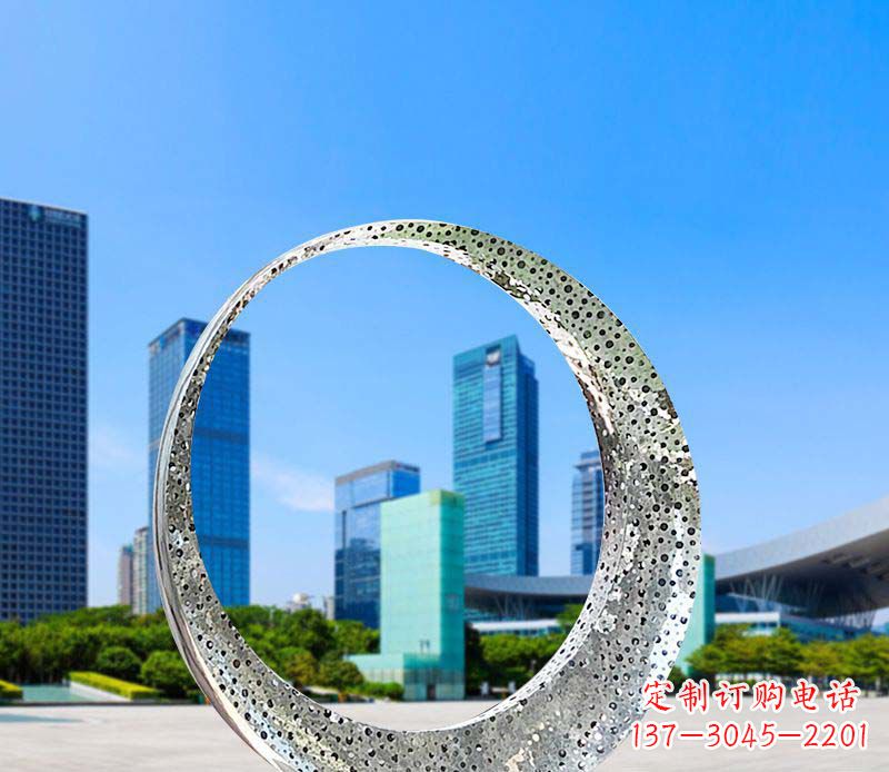 贵州美丽圆环——不锈钢灯饰雕塑