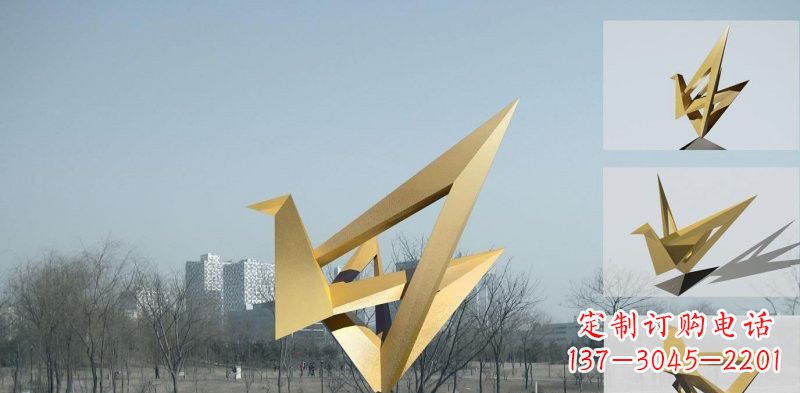 贵州丹顶鹤雕塑象征着城市的文化和精神