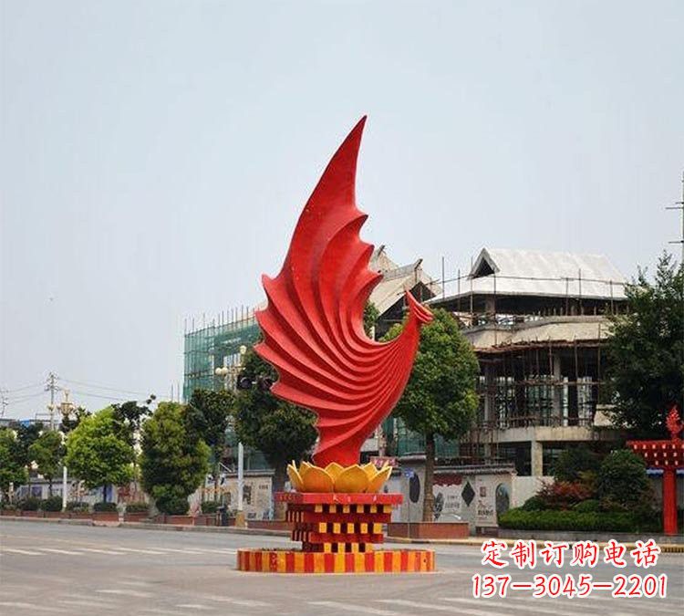 贵州城市街边不锈钢凤凰雕塑