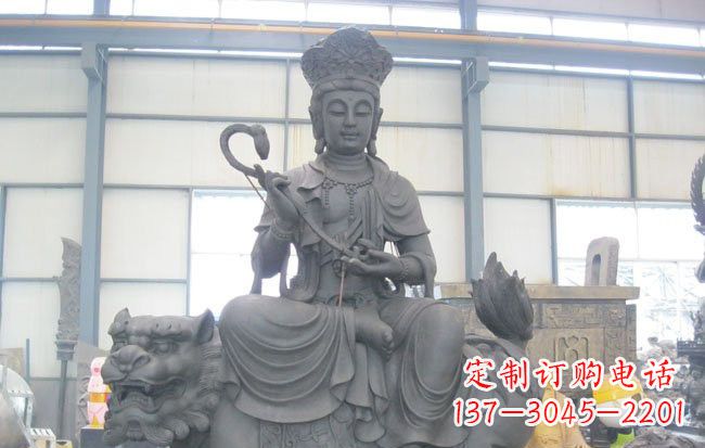贵州文殊菩萨坐狮子雕塑