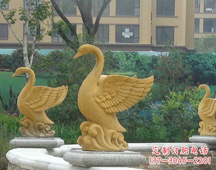 贵州天鹅雕塑美丽的园林装饰