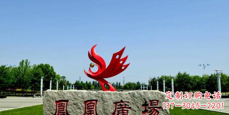 贵州不锈钢凤凰雕塑奔放优雅的艺术之作