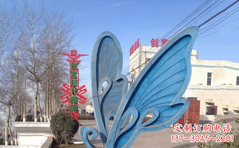 贵州抽象不锈钢蝴蝶雕塑把美丽永久定格